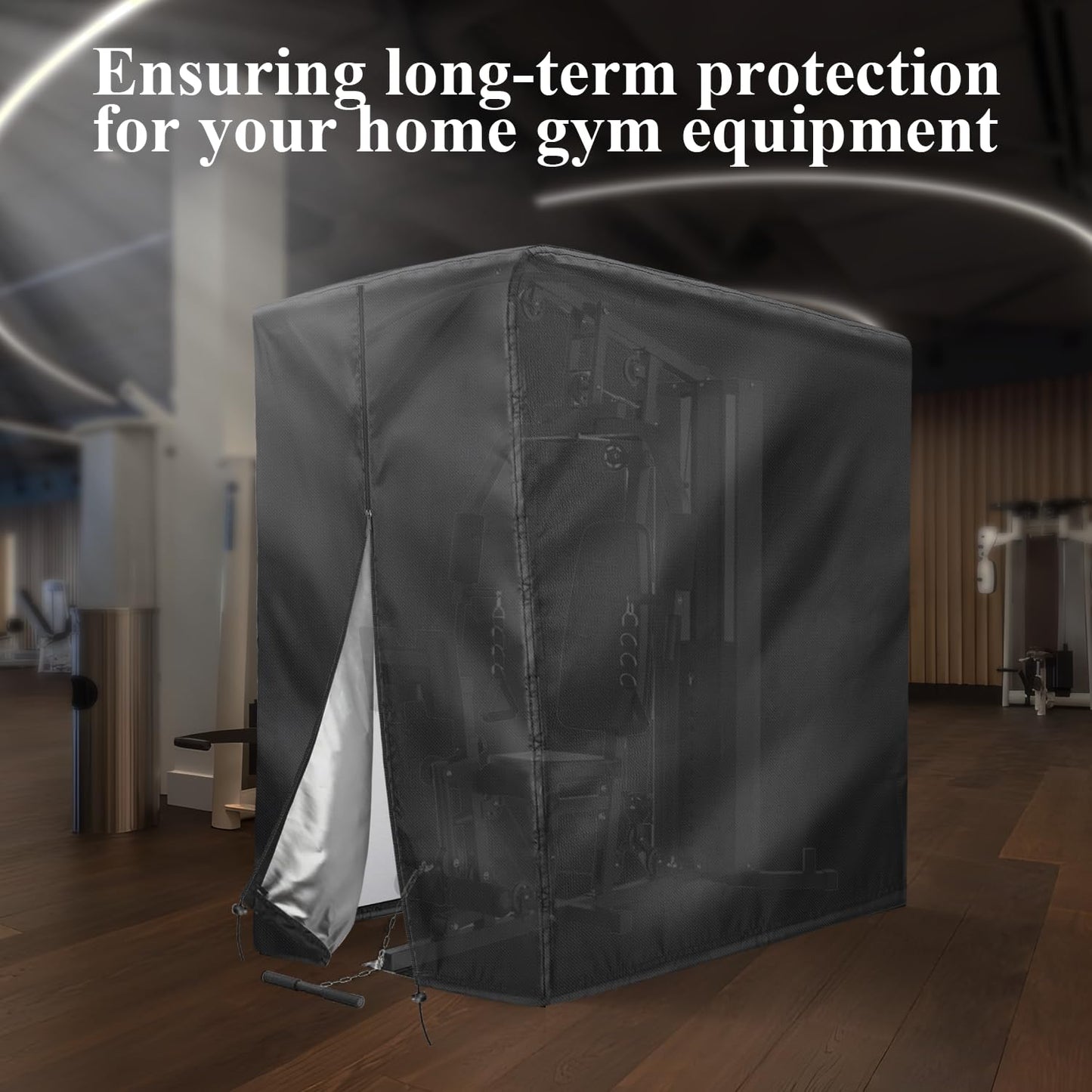Letsteel Workout Equipment Cover, 420D Oxford Home Gym Equipment Cover, Protect for Home Gym Equipment/Gym Equipment for Home Garage (41" L x 68.9" W x 74.8" H)