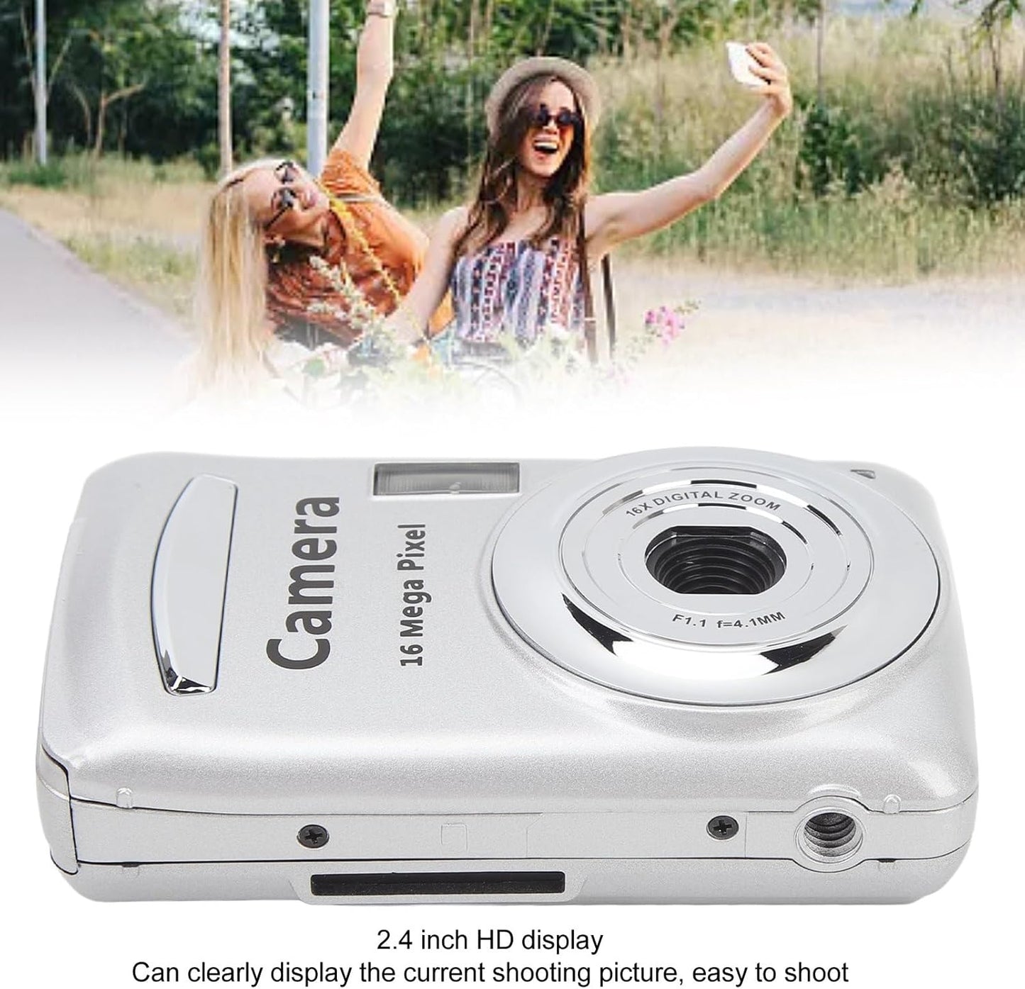 Luqeeg 16 1080P 16X 2.4 Inch Mega Pixels Camera, Video Recorder, Digital Zoom, Multi Axis Stabilization, Display