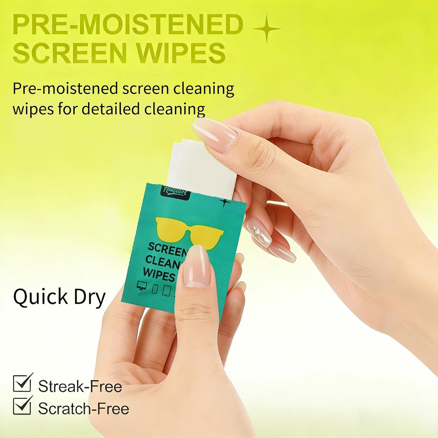 120 Count Screen Cleaner Lens Wipes for Electronics, Eyeglass Cleaning Wipe for Screens Individually Wrapped