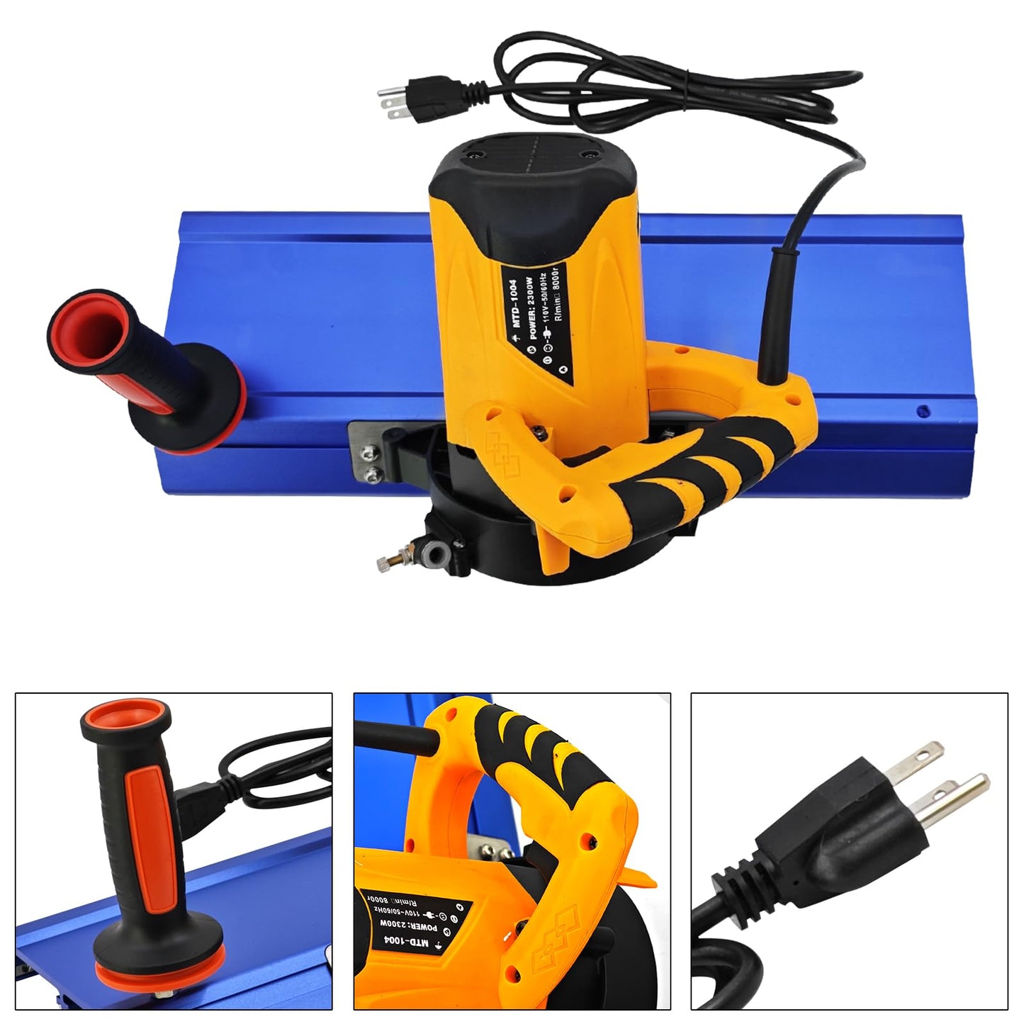 1800W 18000RPM Tile Charmfer Cutter, 43° Angle Tile Edge Beveling Tool with 16-Roller Base, Chamfer Machine with Water Cooling, Tile Edge Cutter, Tile Chamfering Machine Ceramic Tile Chamferer