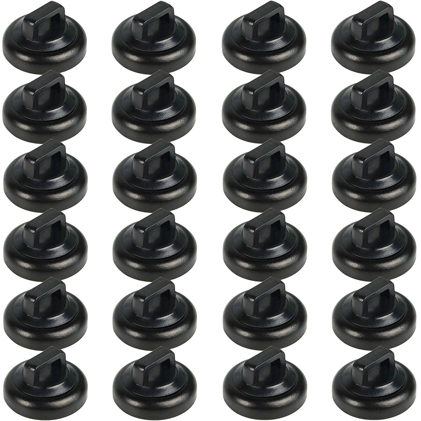 CANAANIN Magnet Zip Tie Mount Magnetic Zip Ties Mount Clips Base Holder Strong Multipurpose Wire Cable Holder Mount Wire Clips Management for Home Office Marine Electrical Wiring (Black, 24 Piece)
