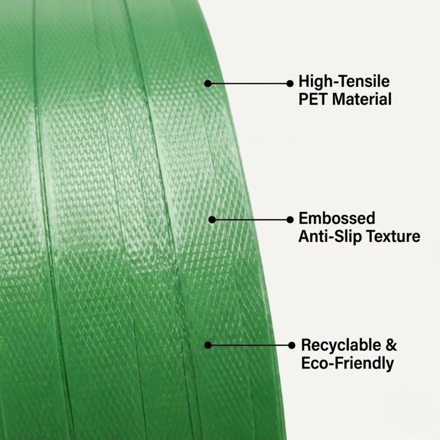Polyester PET Strapping Roll 5/8" x 0.035" x 4000' – Heavy Duty Green Packaging Banding Strap, 1400 lbs Break Strength, UV & Water Resistant, Lightweight Poly Strapping Coil with 16" x 6" Core