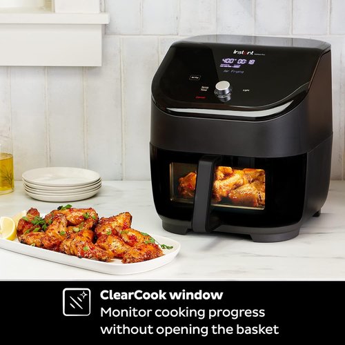 Instant Pot Vortex Plus 6QT Air Fryer - Clear Windows & Custom Programs | 6-in-1 Functions, Black
