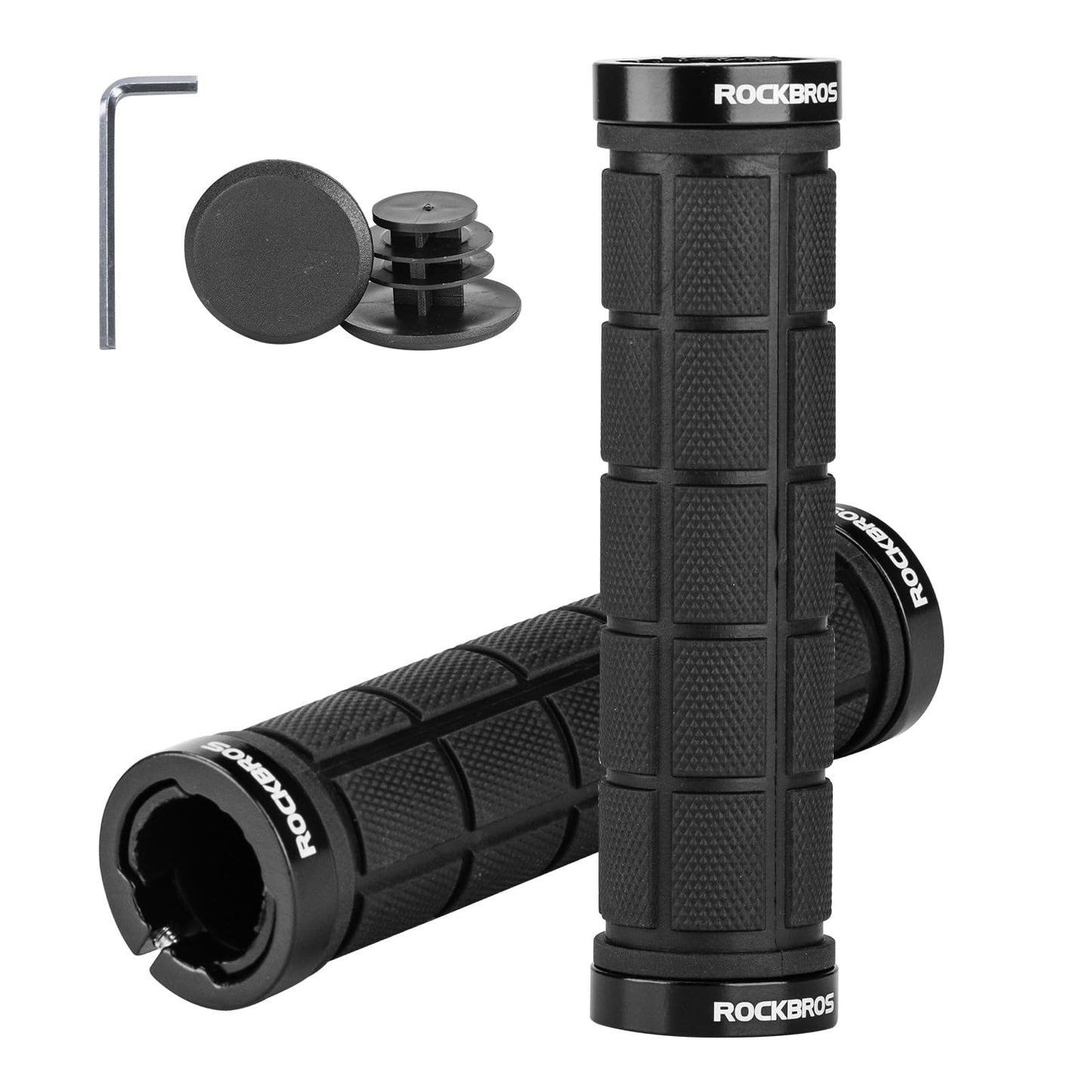 ROCKBROS Bike Handlebar Grips Bike Grips Double Lock On Comfortable Bicycle Handlebar Grips Non-Slip for Mountain Bike BMX Bike Scooter Beach Cruiser, Folding Bike