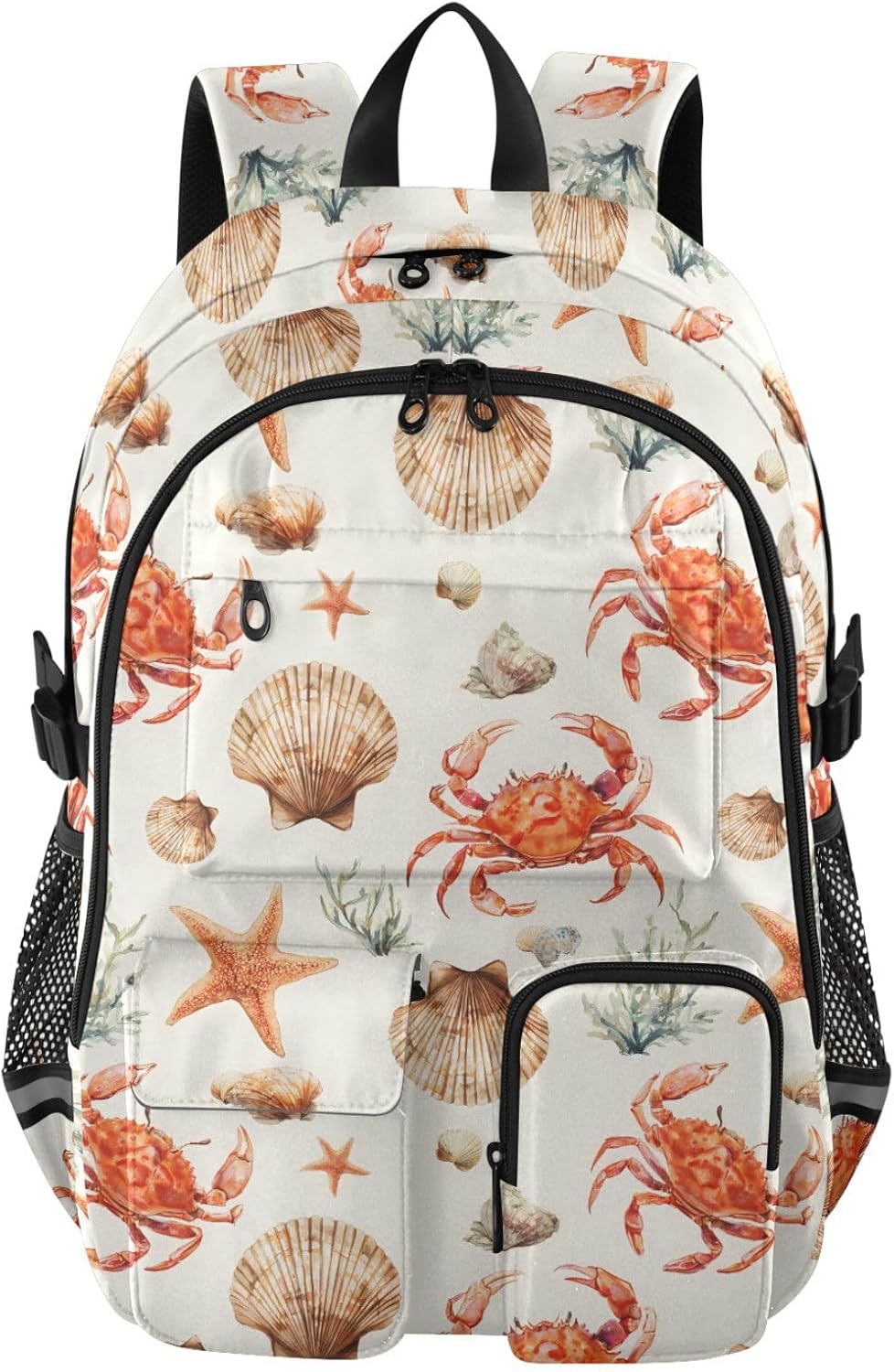 Backpack Backpack Daypack ALAZA School for Teen Girls Boys Coastal Ocean Crab Shell Kids Purse College Laptop Bookbag