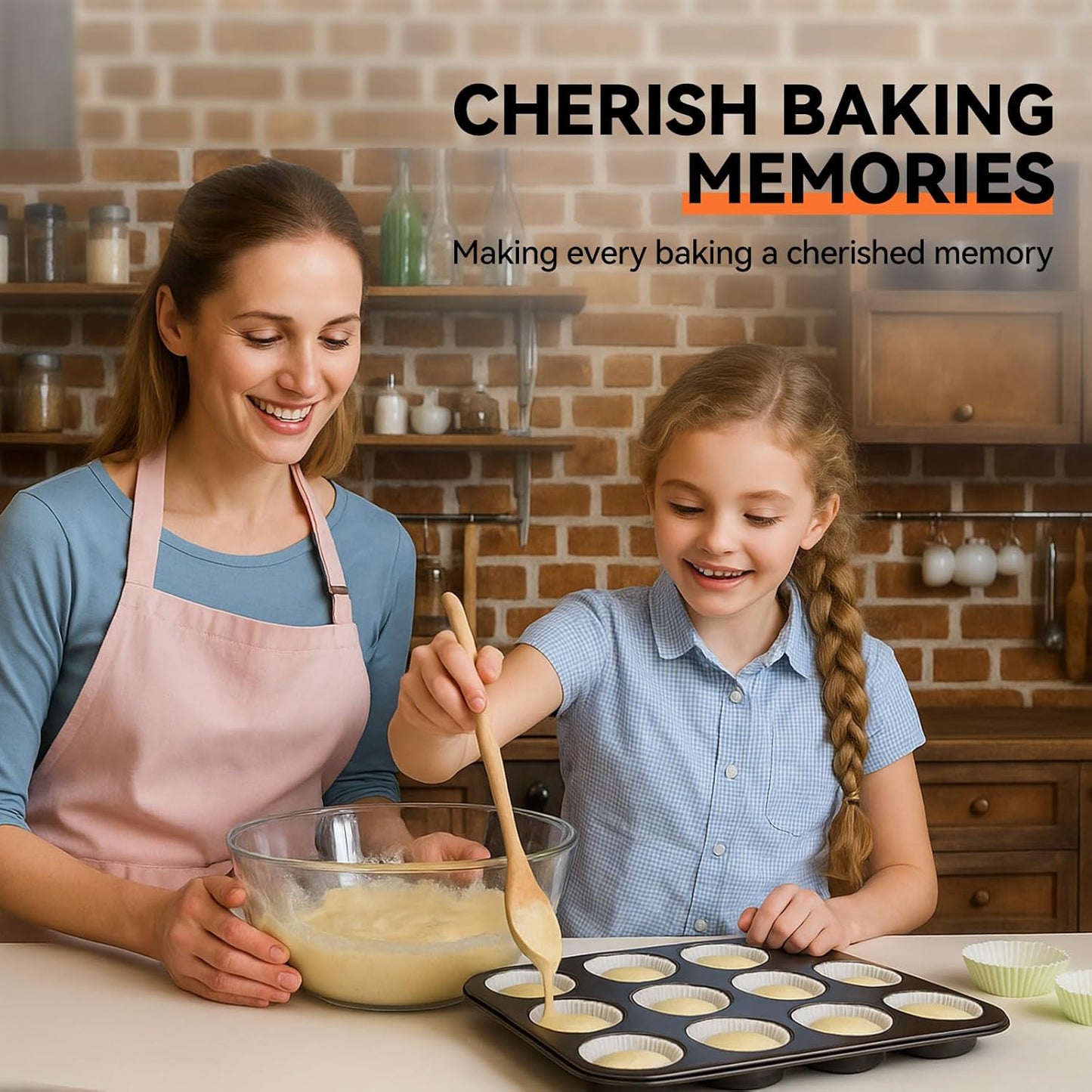 Yoehka Nonstick Muffin Pan Set - 2 Pack Standard 12-Cup Baking Tin for Perfect Cupcakes