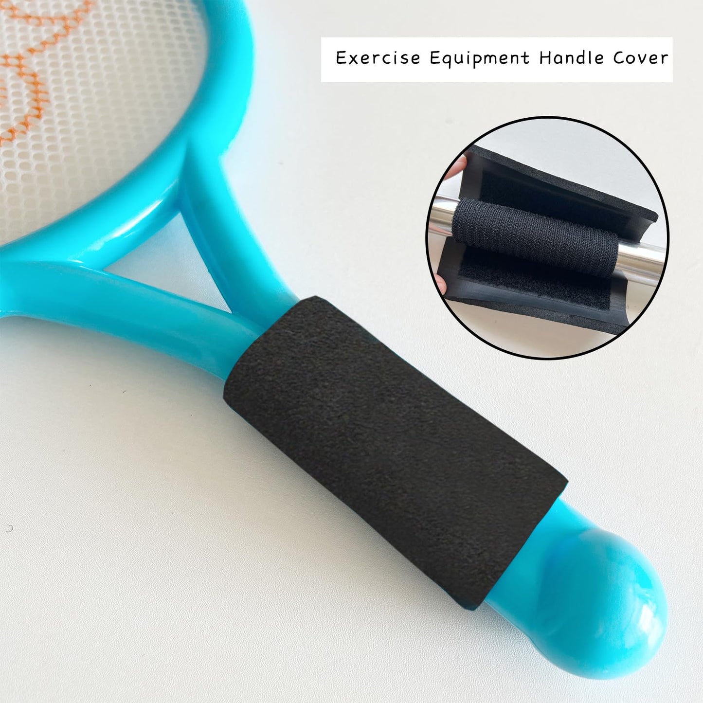 Wzttdm 4Pcs Foam Handle Cover, NBR Rubber Grip, 4.3 Inch Tubing, Comfortable Grips for Fitness, Home, Lawn, Bicycle, Motorbike Handlebar Replacement (Black)