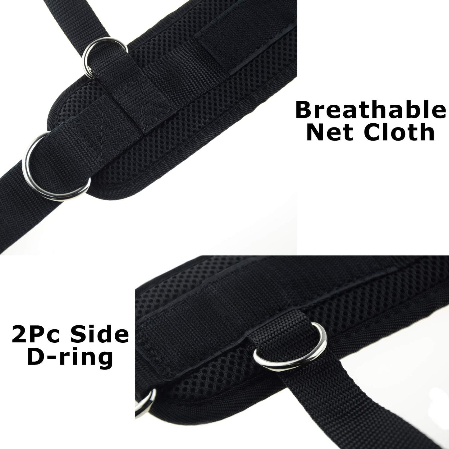 YCYU Upgrade Cable Machine Ankle Straps Fitness Cuffs for Men & Women, Neoprene Padded 4 D-Ring Heavy Duty Home Gym Cable Attachment for Glute Leg Butt Workout