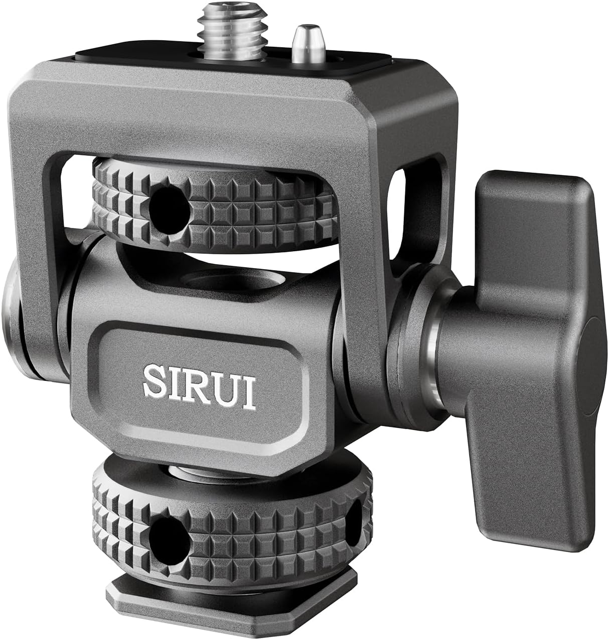 Sirui 360and 180Adjustable 5" 7" Camera Monitor Mount with Cold Shoe, Swivel Tilt DSLR Field Monitor Mount, Compatible