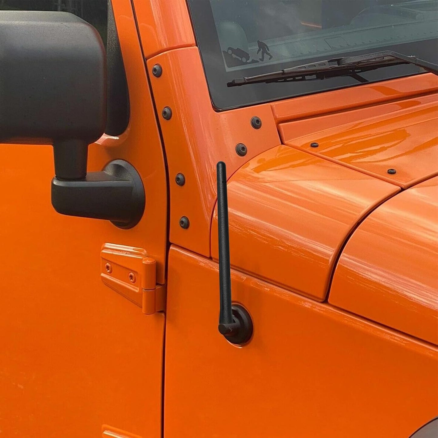 KSaAuto 2007-2026, Short Antenna Compatible with Jeep Wrangler Gladiator JK JL Carwash Proof Jeep Antenna Replacement