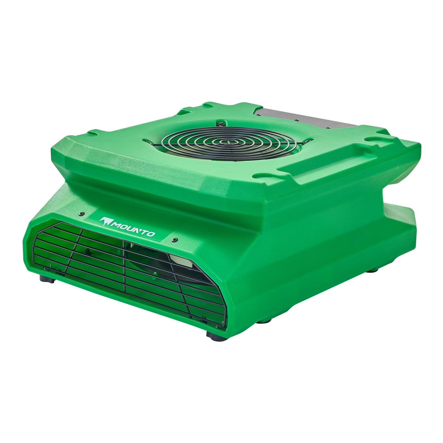 MOUNTO 1/4 HP 1200 CFM Low Profile Air Mover, 2-Speed Carpet Dryer Floor Fan with Dual GFCI Outlets, Stackable Lightweight Blower for Water Damage Restoration (Green)