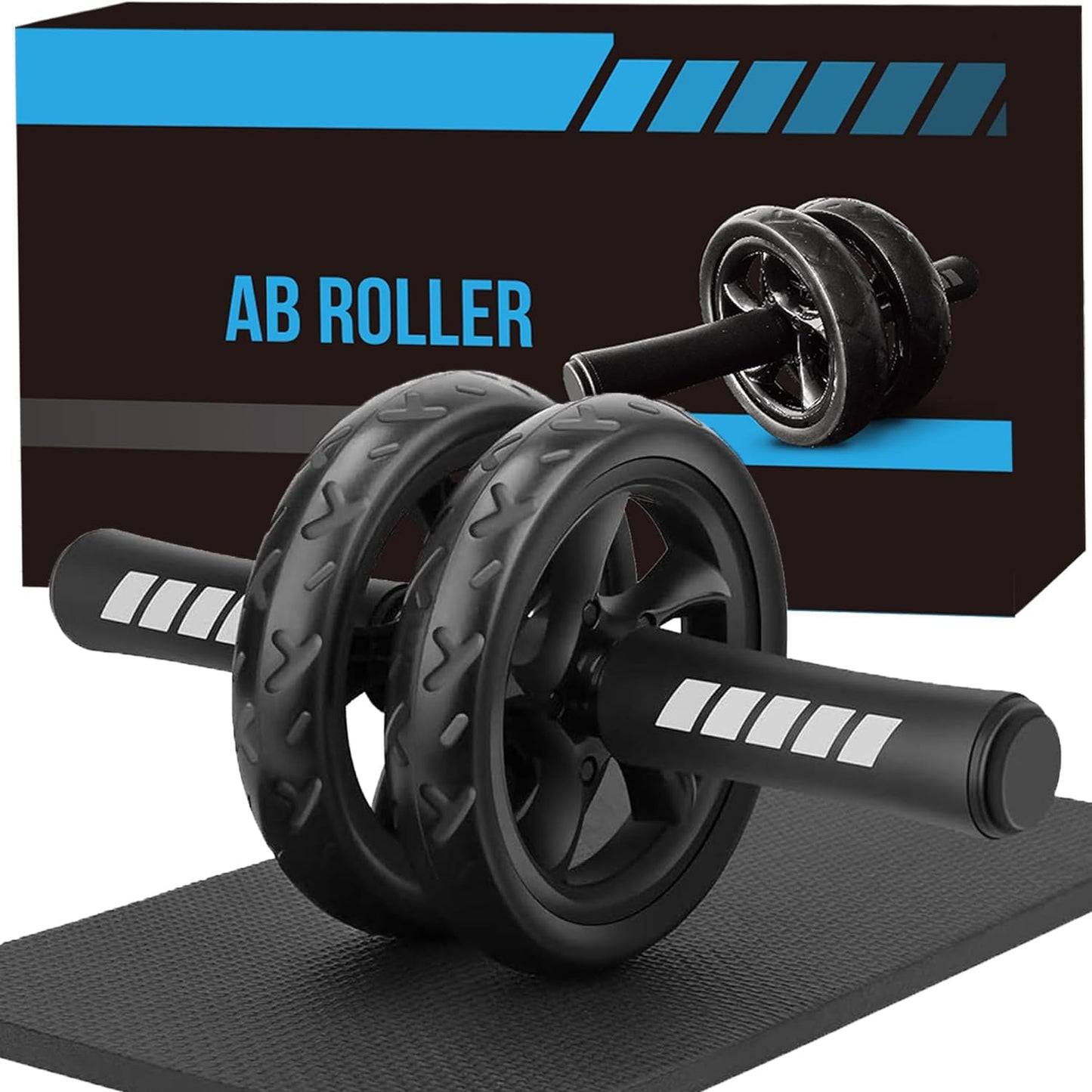 Ab Roller Wheel, Home Gym Equipment for Core Workout, No Noise Exercise Wheels with Knee Pad, Fitness Training Wheel Abs Workout Equipment for Sports