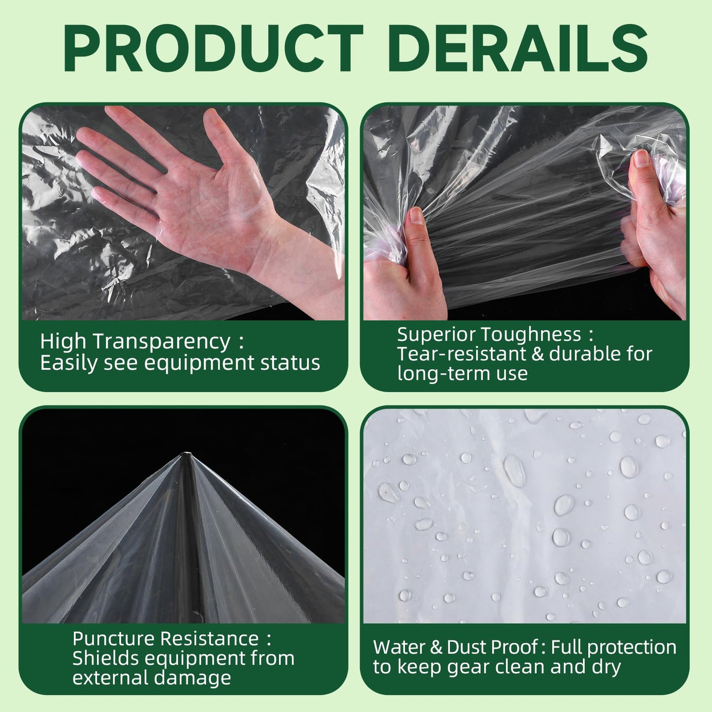 Hungdao 3 Pack Plastic Folding Treadmill Cover, Exercise Equipment Protector, Waterproof and Dustproof for 43 L x 38 W x 50 H Most Folding Treadmills