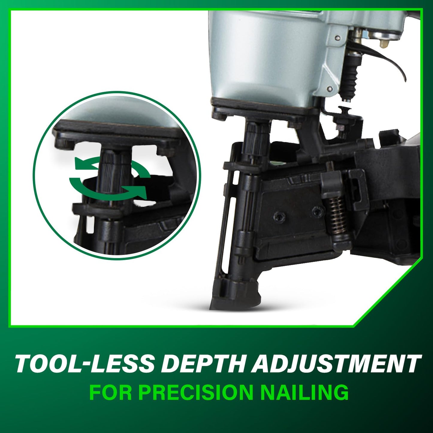 Metabo HPT Roofing Nailer, Pro-Preferred Pneumatic Power Nailer in Roofing Tools, Pneumatic Roofing Nailer for Asphalt Roofing Shingles, Nailer 16 Degree 7/8″ to 1-3/4″ Roofing Nails, NV45AB2