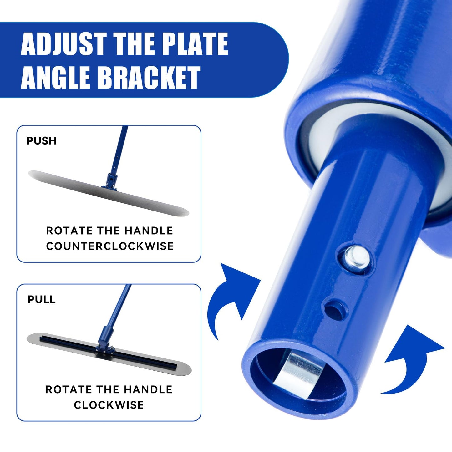 Stainless Steel Concrete Float - 46 x 8" Bull Float Concrete Finishing Tools Kit With 4 x 3.8 Feet Float Handle Concrete Surface Smoothing Tool