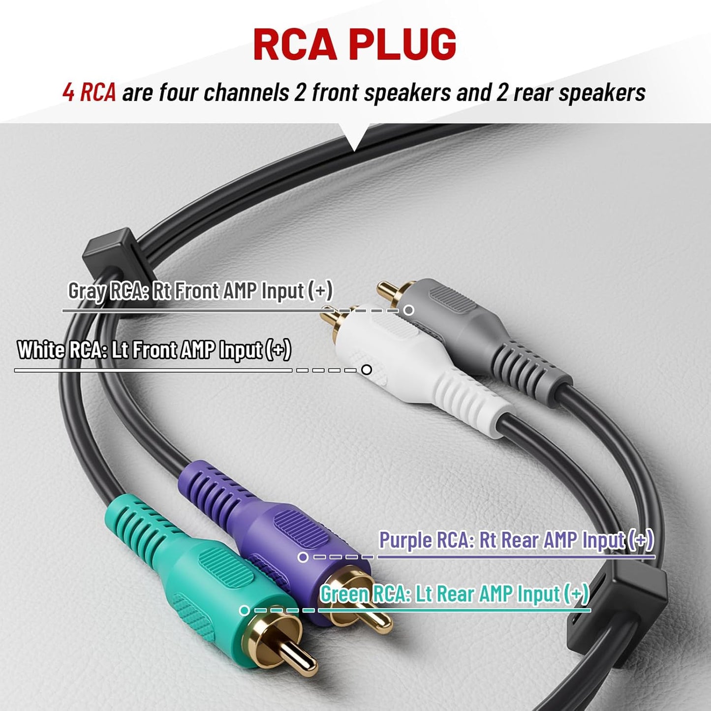 2001-2007 2002-2006 330 2002-2006 RED WOLF Car Wiring w/RCA Plug Amplifier Integration Harness for Toyota Highlander