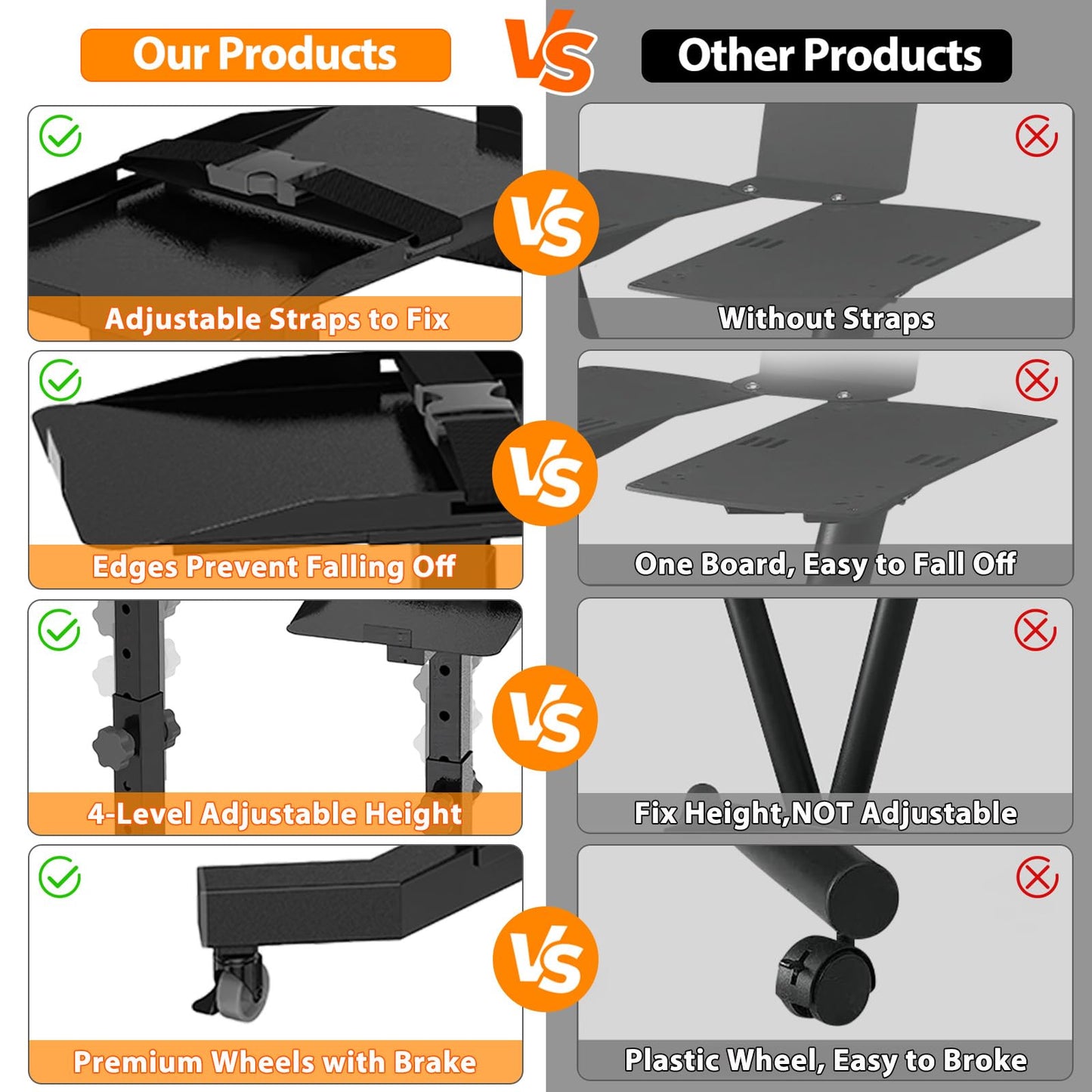 Uboway Adjustable Dumbbell Stand- Dumbbell Rack with 4 Level Height Adjustment, Weight Stand for Dumbbells with Tablet Holder and Wheels, Hand Weight Rack for Adjustable Dumbbell Set, Home Gym Fitness（Bonus Foot Pads）
