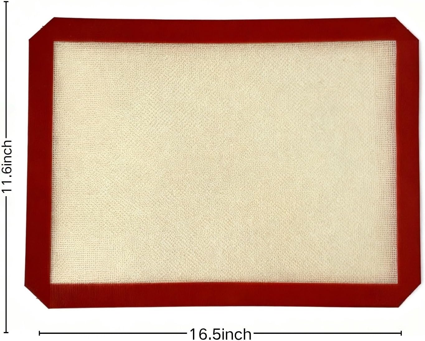 Silicone Baking Mat - 2 Pack Non-Stick Reusable Baking Mats for Oven | 16.5 x 11.6 Inches, Red