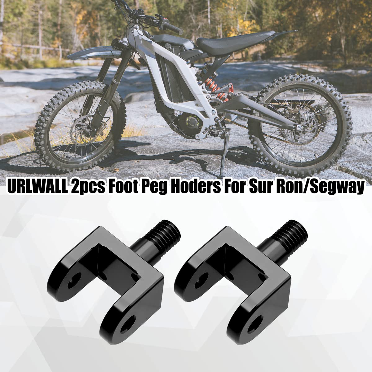 URLWALL 2pcs Foot Pegs Holder for Sur Ron Light Bee X and S Segway X160 X260 Honda CRF150F 03-19 CRF230F 03-19,CNC Aluminum Anti-rust Durable Foot Peg Clamps,Widen and Thicken Foot Peg Bracket