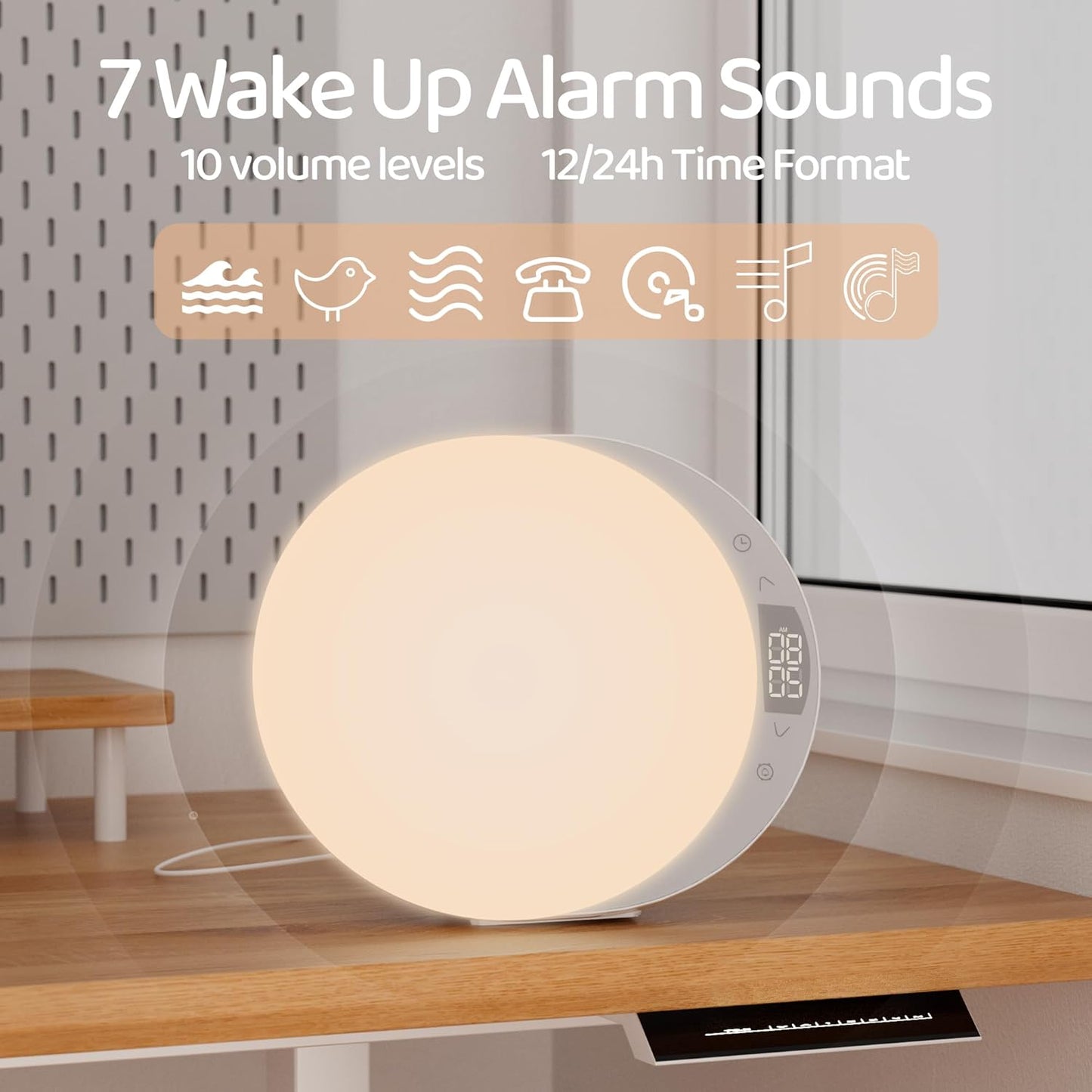 ANTDALIS Dimmable 20 Snooze, Sunrise Alarm Clock for Heavy Sleepers Adults, Wake Up Light Night Light for Kids Teens