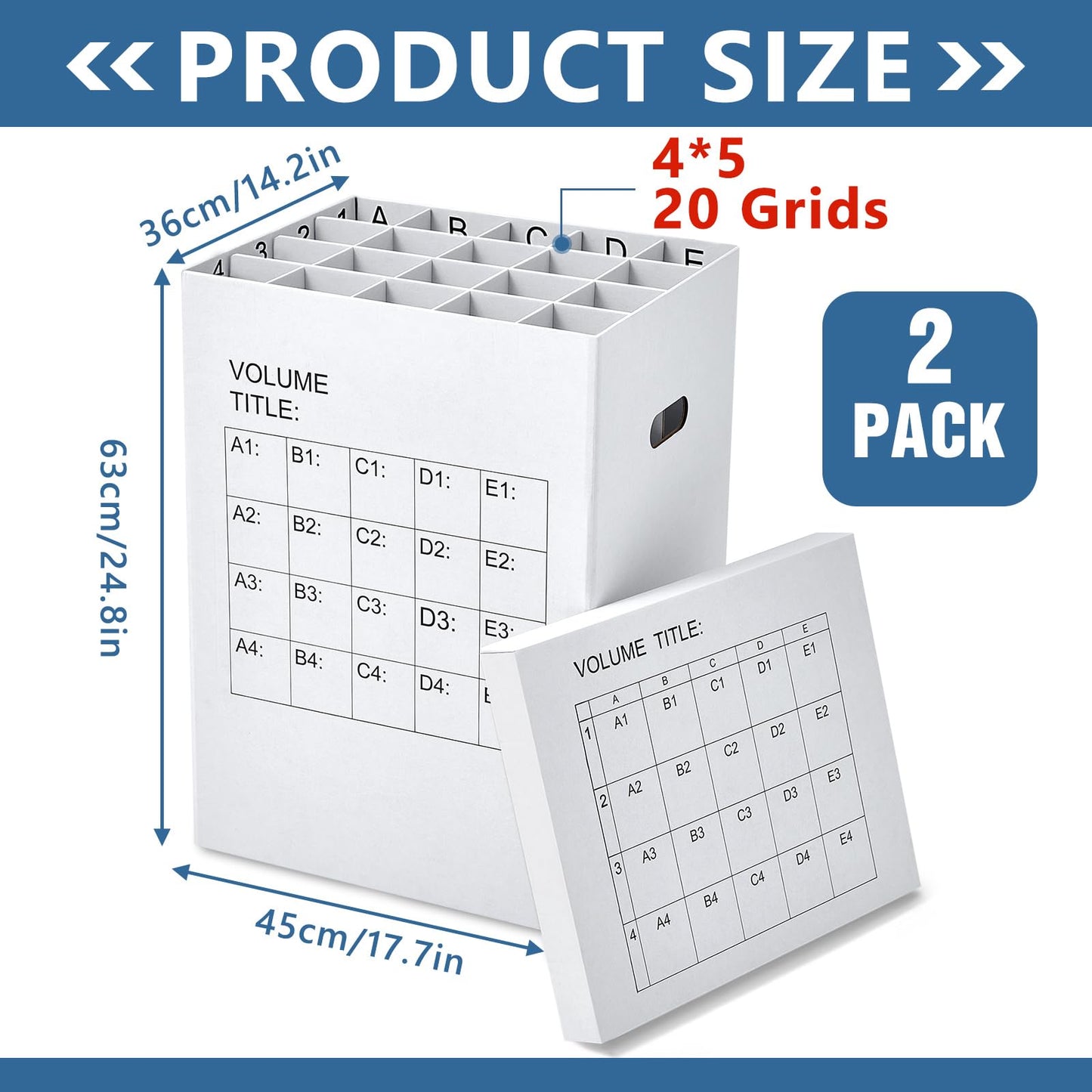 PerKoop 2 Pack Blueprint Holder Storage Organizer for Storing Poster Anchor Charts 40 Slots 25 x 17.7 x 14.2 Inch Blueprint Roll File Holder for Architectural Map School Office Home Items