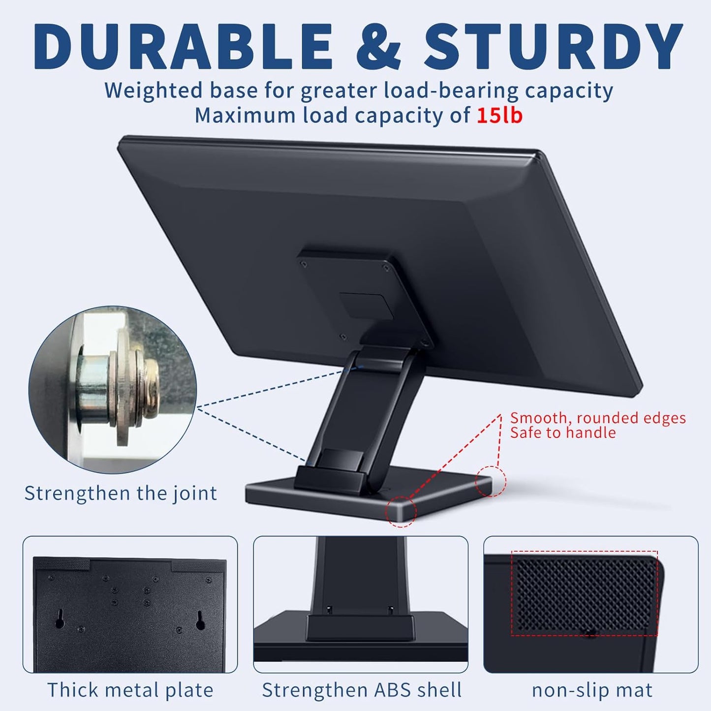 Bestoct 12-24" 75x75mm 100x100mm Low Profile Monitor Stand, LCD TV Foldable Mount for Desk, Lay Flat Stand for Screens