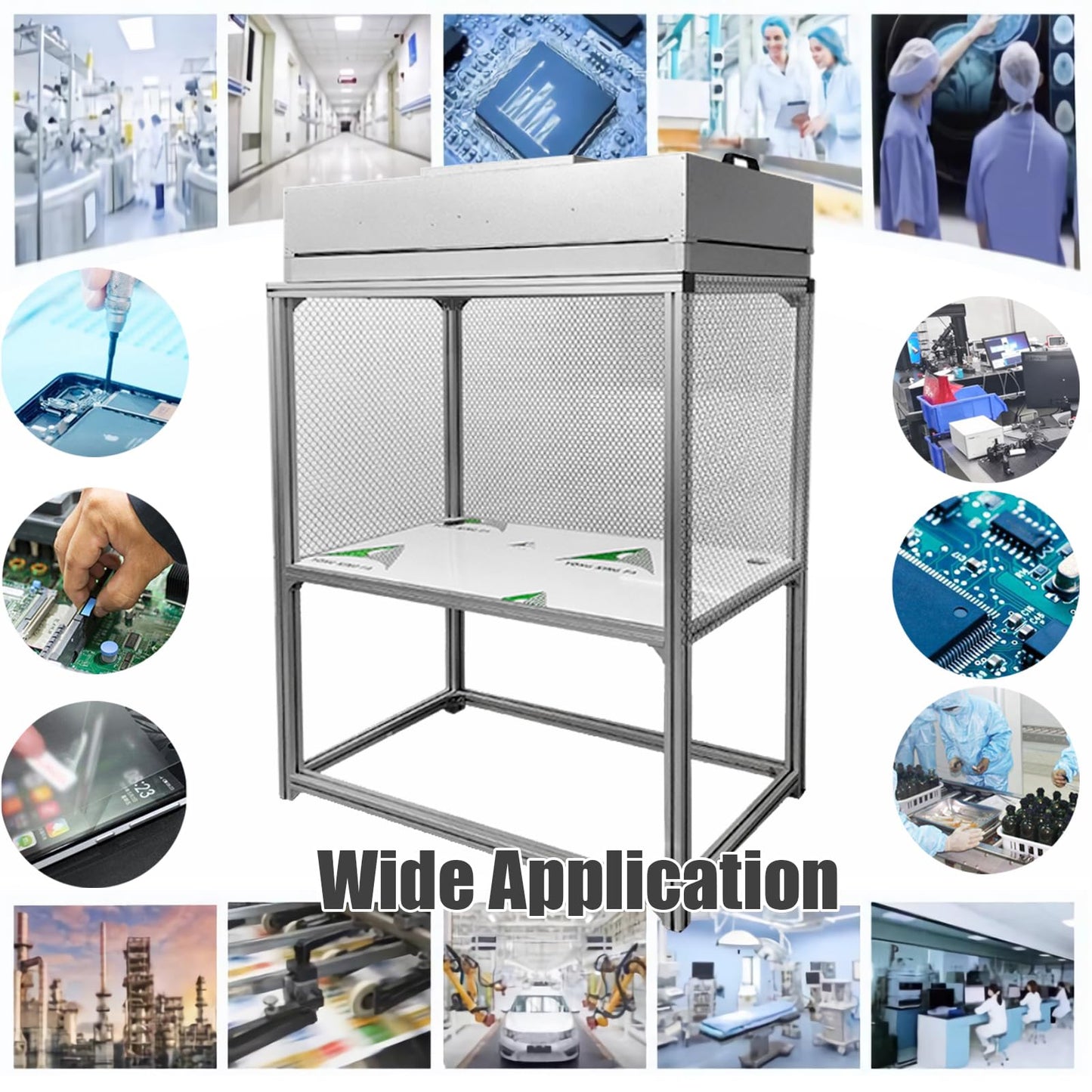 INTSUPERMAI Vertical Laminar Flow Hood Air Flow Clean Bench Workstation with HEPA Aluminum Blade Fan Rated Air Volume 706cfm Dust Free Room Workshop for Dust Free Work Operatiom 110V