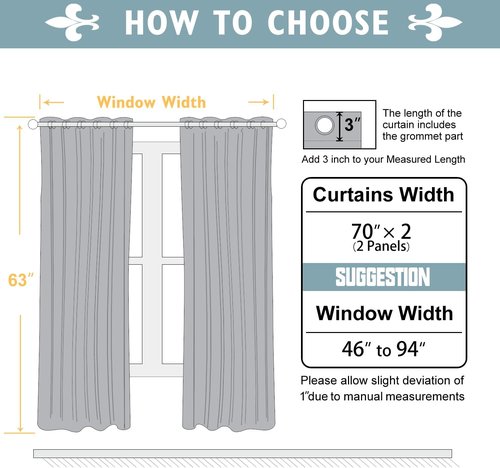ChrisDowa Blackout Curtains - Extra Wide Thermal Insulated Room Darkening Panels (Dark Grey, 70 x 63 Inch)