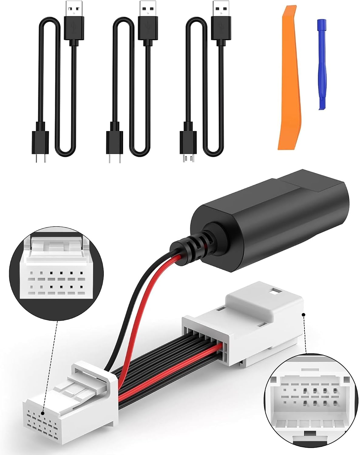 VASTHOME 12-pin 3 (5V/2A Dash Cam Power Adapter Type A Compatible with Select Toyota Tacoma Highlander Sienna Honda