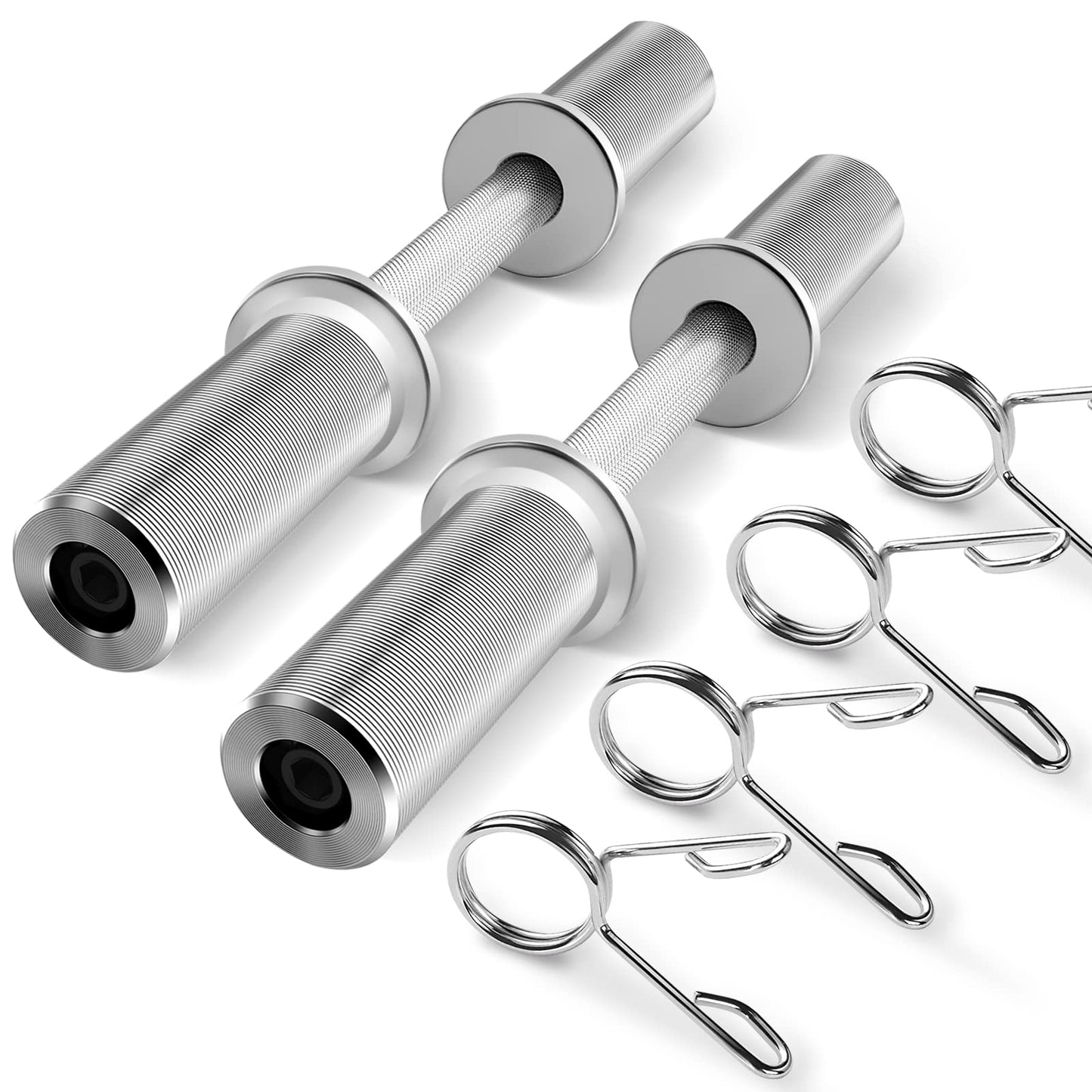 Uboway Olympic Dumbbell Handles: 20" Dumbbell Set for 2" Olympic Weight Plates, Weight Lifting Handles with 2 Pair of Spring Collars, Home Gym Accessories