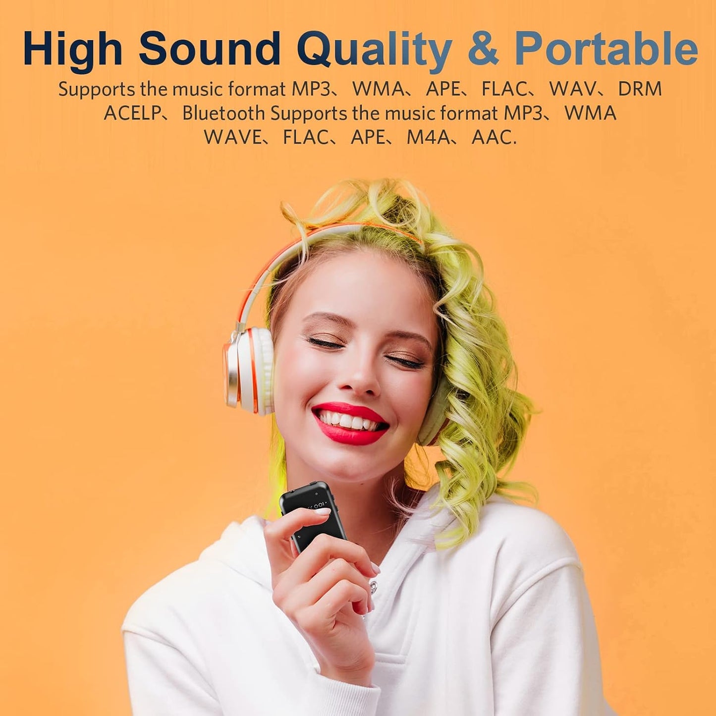Colorcool MP3 5.3,Portable MP3 512GB Player with Bluetooth Music Player with Speaker and Micro SD Card Slot Player