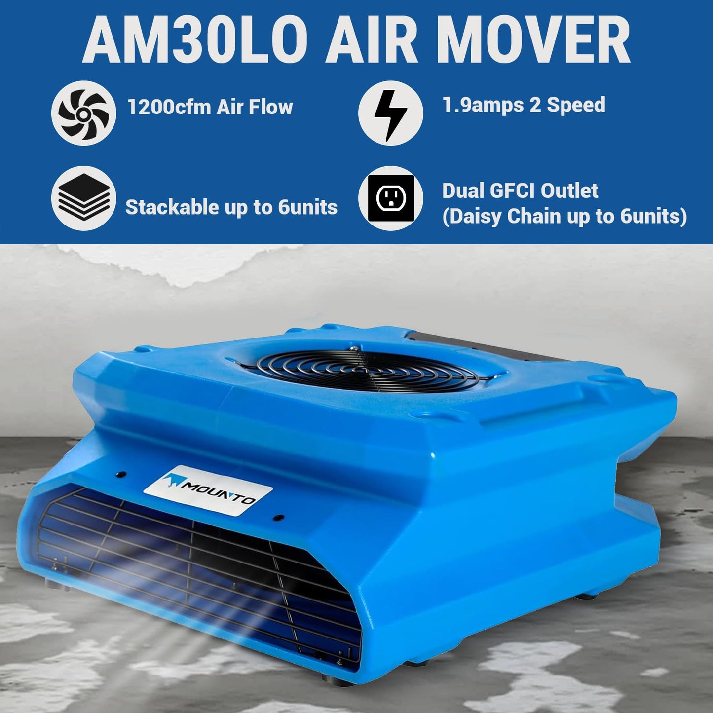 MOUNTO Water Damage Restoration Combo Package Deals (10xAir Mover, 2x Air Scrubber, 2x LGR Dehumidifiers)