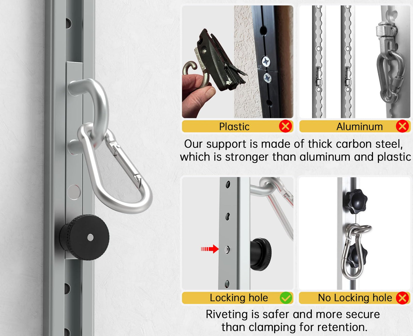 Adjustable Resistance Band Wall Mount System，Resistance Band Wall Anchor with Automatic Locking, Fitness Equipment for Strength Training Compatible with TRX Home Suspension Training Kit ﻿