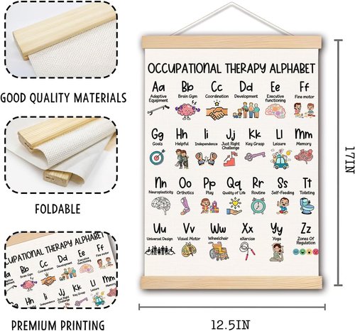 DNEULYR Occupational Therapy ABC Wall Art - Educational Poster for Kids & Therapy Offices | 12x16 Inches