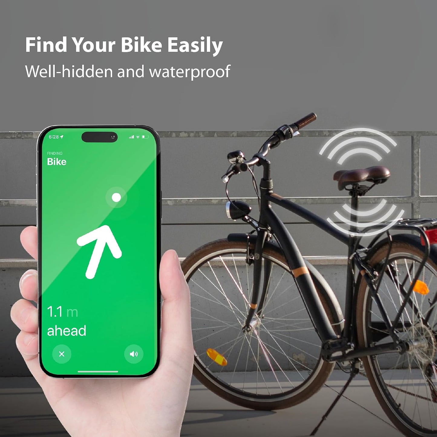 Bone (2 Packs), Bike Air Tracker Tag Strap Hidden Bicycle GPS Tracker Case for Apple Tag, Ultra-Lightweight