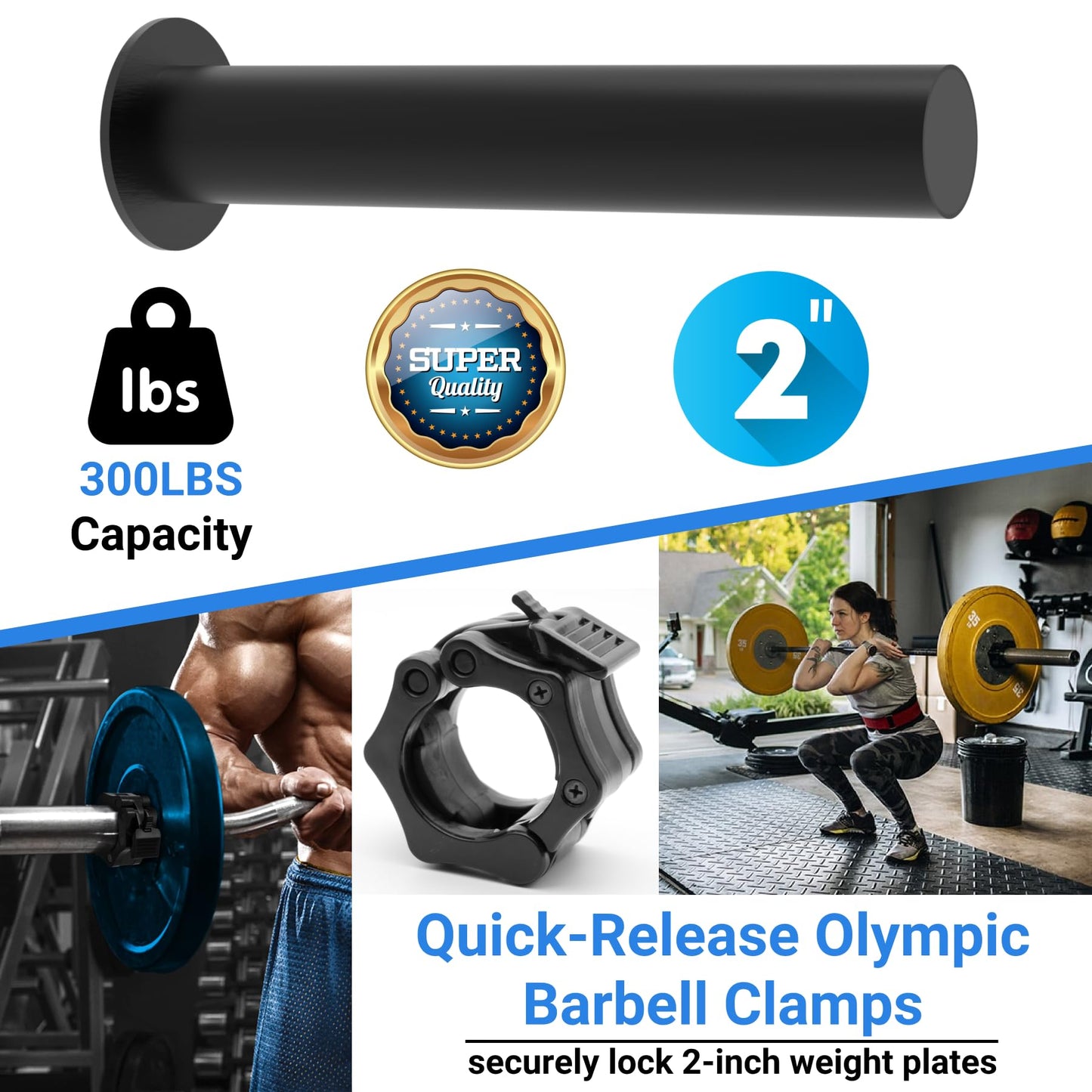 Vatemechie Weight Plate Holder Power Rack Attachment | Reinforced Steel Disc Design | 300LB Capacity | Dual-Purpose Olympic Plate Storage & Band Hook | Tool-Free Install for 2x2, 2x3, 3x3 Racks