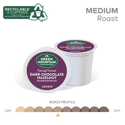 Green Mountain Coffee Roasters Dark Chocolate Hazelnut Coffee | 72 Keurig K-Cup Pods (6 Packs of 12)