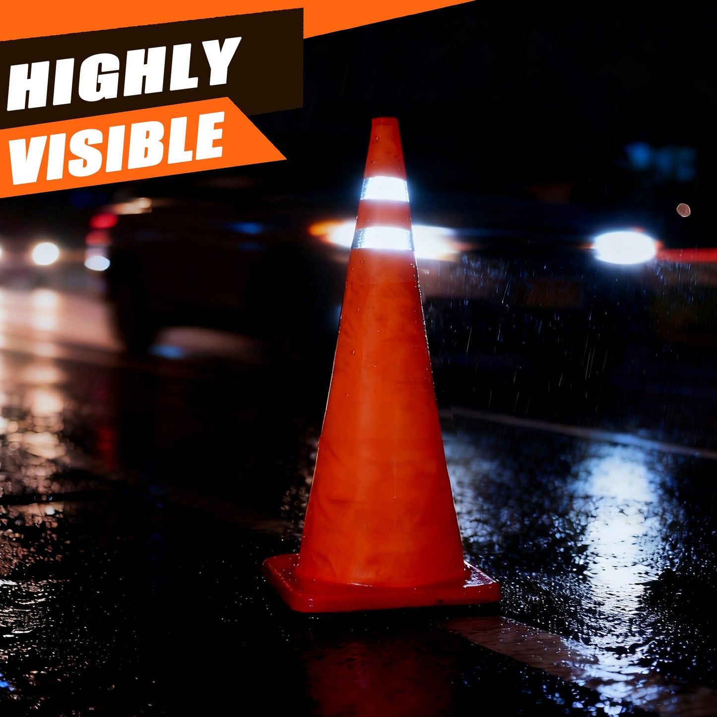 18 Inch 1 Pack Collapsible Traffic Safety Cones,with High-Visibility Reflective Vest, Multi Purpose Pop-up Cones with Reflective Collar for Road Safety, Orange Cones for Driving Training, Parking Lots