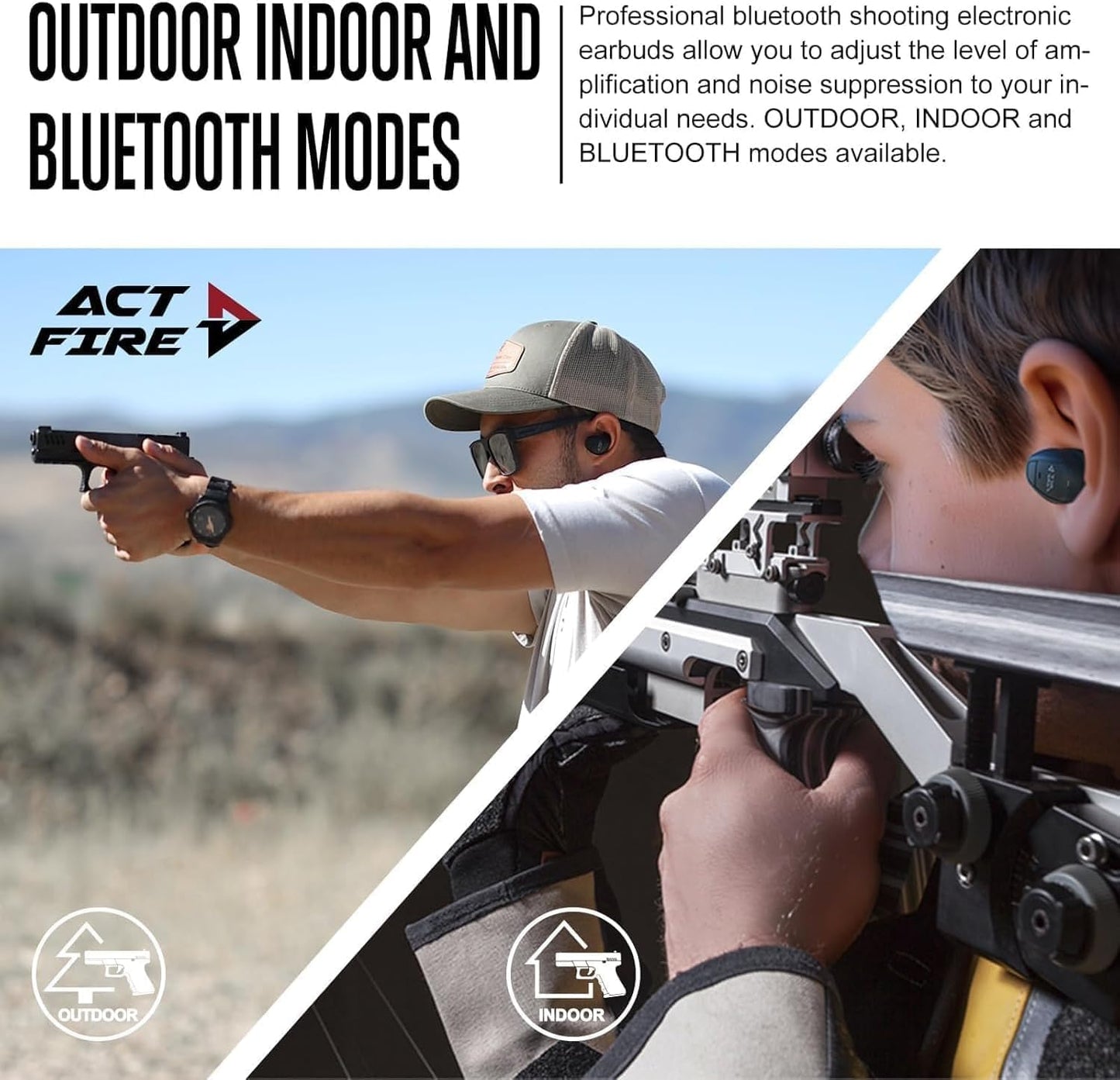 Bluetooth Shooting Ear Protection Earplugs, Electronic Hearing Protection, Shooting Ear Buds for Noise Reduction, Ear Protection for Gun Range