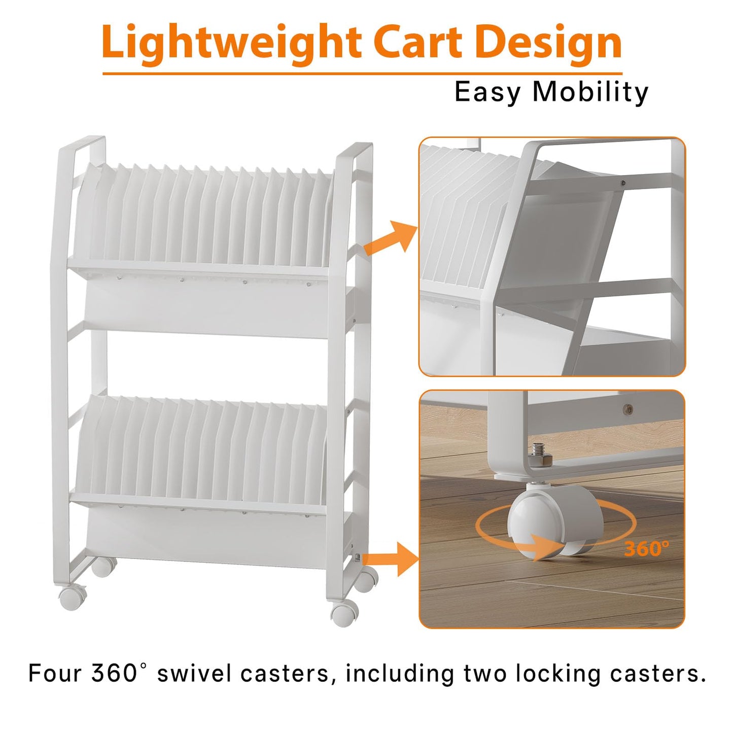 Yunphia US chromebook cart-32,Laptop Charging cart,Compatible with Any Screen Size, Easy Access Slots, Removable Dividers,Surge Protection.