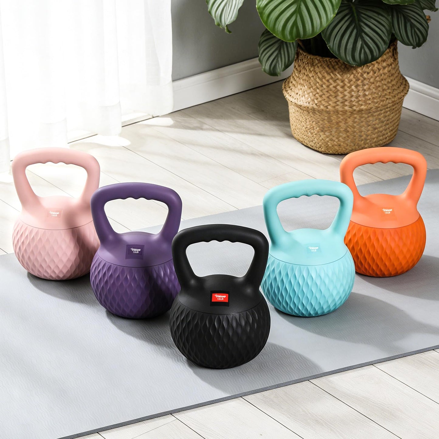 YIGUO Soft Kettlebell, 15lb Kettlebells Cushioned Impact-Resistant Base and Anti-Slip Grip, Strength Training Kettle Bell for Women and Men, Home Workout (Green)