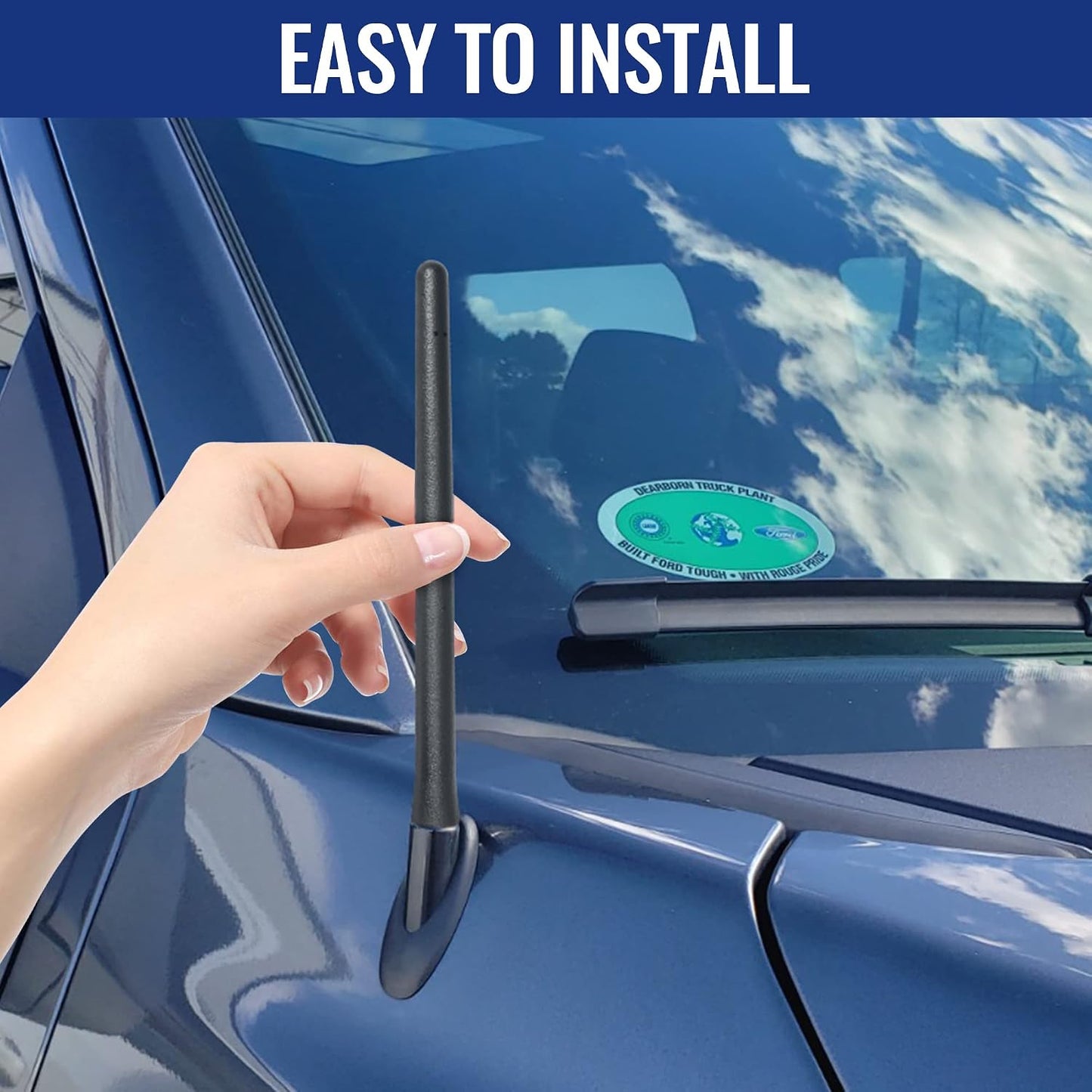 KSaAuto 6 3/4 Inch 1995-2015 Antenna for Toyota Tacoma - Flexible Rubber Short Tacoma Antenna for FM AM Reception
