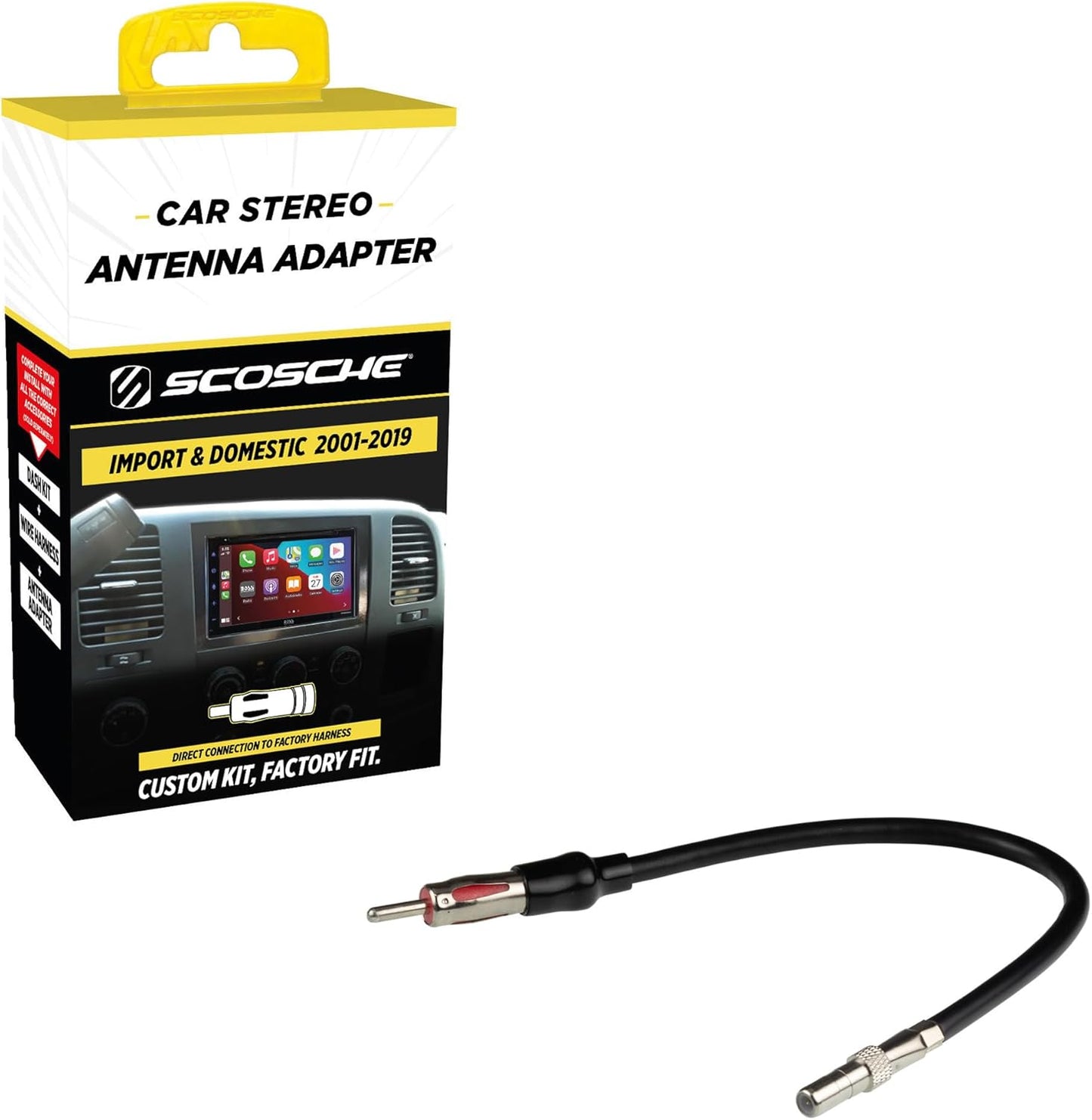 Scosche 2001-19 CRAB Antenna Adapter for Aftermarket Car Stereo Compatible with Select Import and Domestic Vehicles