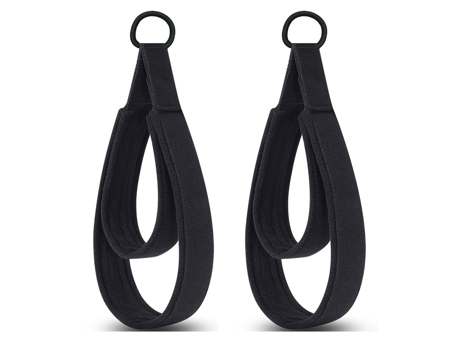 VNLVNL Padded Pilates Straps for Reformer – Double Loop Rope Handles, Comfortable Grip, Durable Replacement Reformer Accessories for Home Gym & Studio (Black)