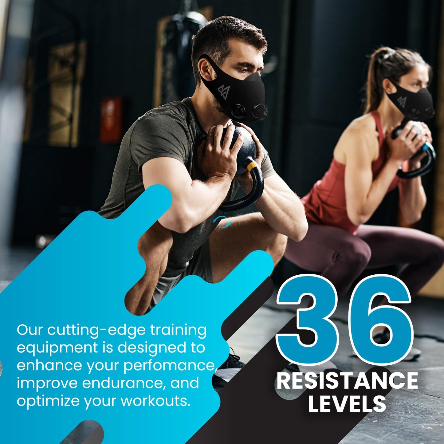 TRAININGMASK - Elevation Training Mask 2.0 Blackout - Fitness Mask, Workout Mask (Medium)