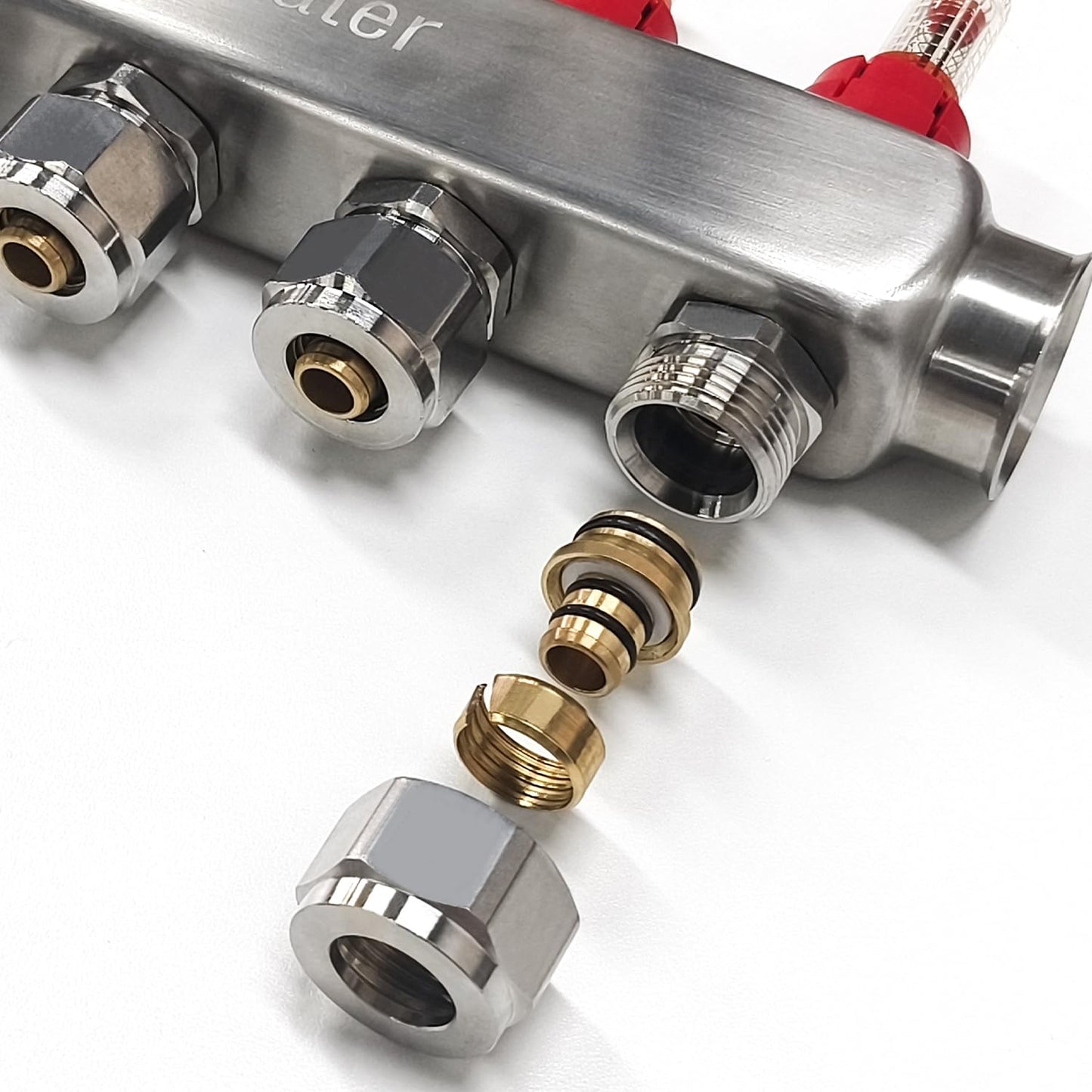 AB 3 Loop PEX/Radiant Manifold, 1/2 Inch Compatible Outlets, Up to 1.3 GPM Flow Valve for Hydronic Radiant Floor Heating(1/2" Connectors Included)