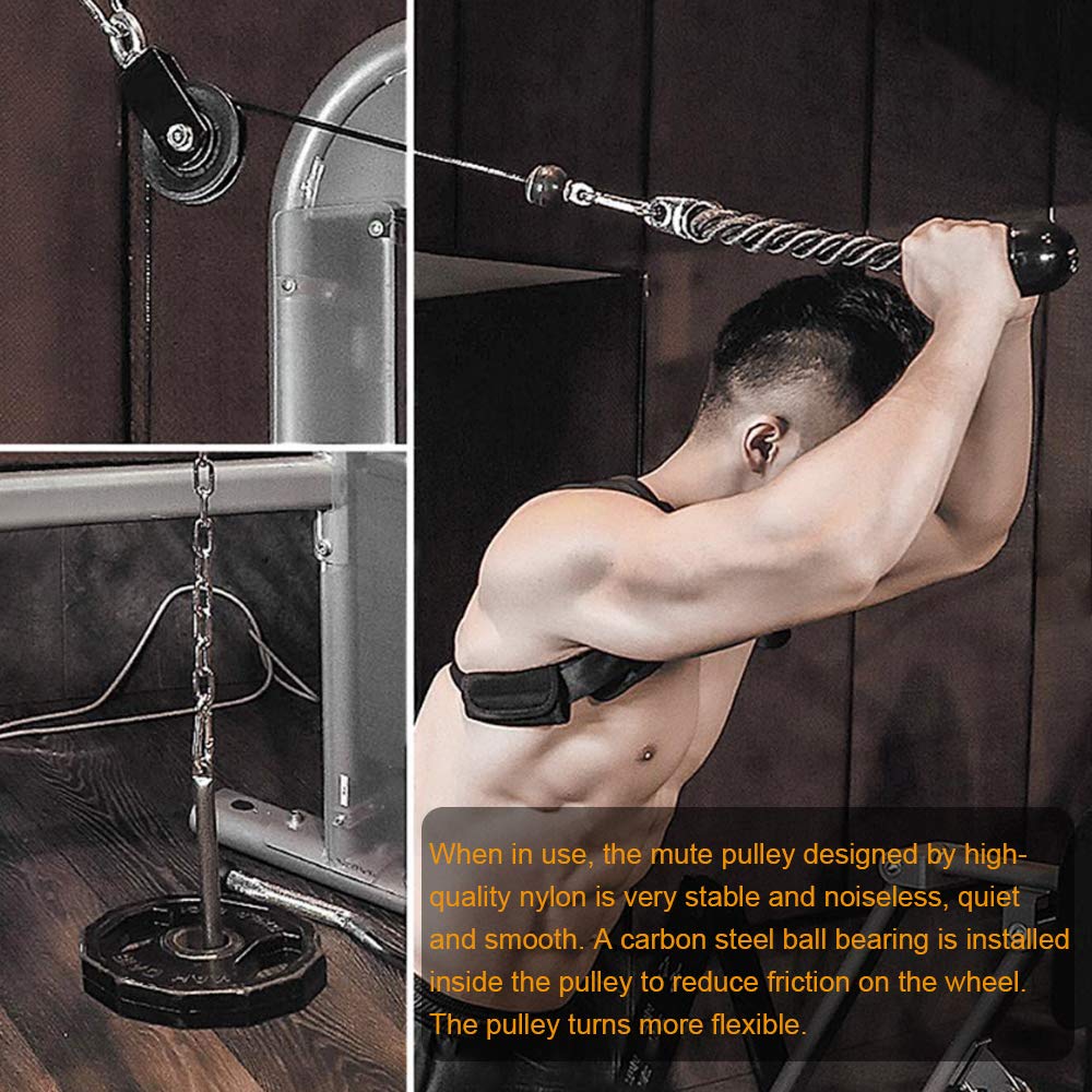 VUAOHIY Cable Pulley - 3.54 In/90 mm 360 Degree Rotation Traction Wheel, Strong Bearing Capacity Pulley System for Home Gym and Lift Cable Machine - 2 Pack