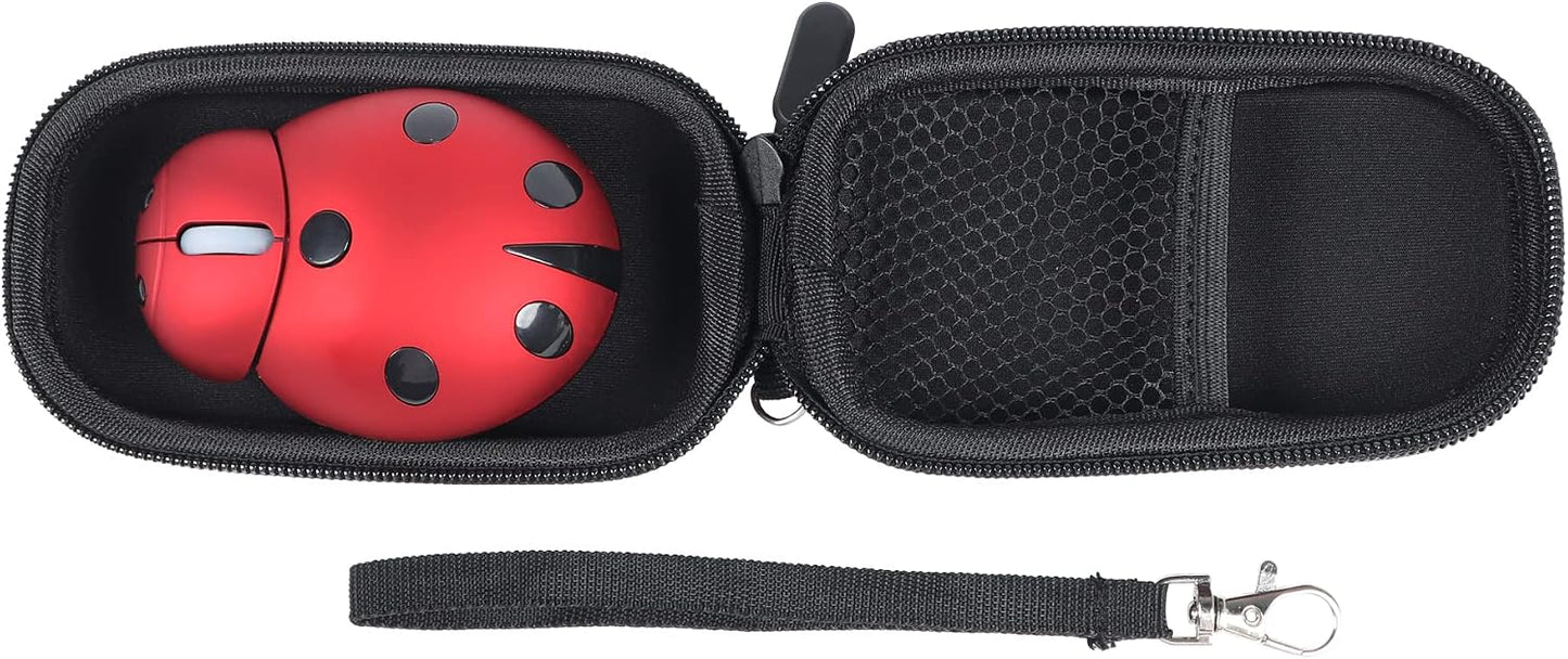 elec Space Wireless Mouse for Laptop & Kids, Cute Ladybug Shape Ergonomic Mouse with Case, Cordless for Laptop, PC, Mac