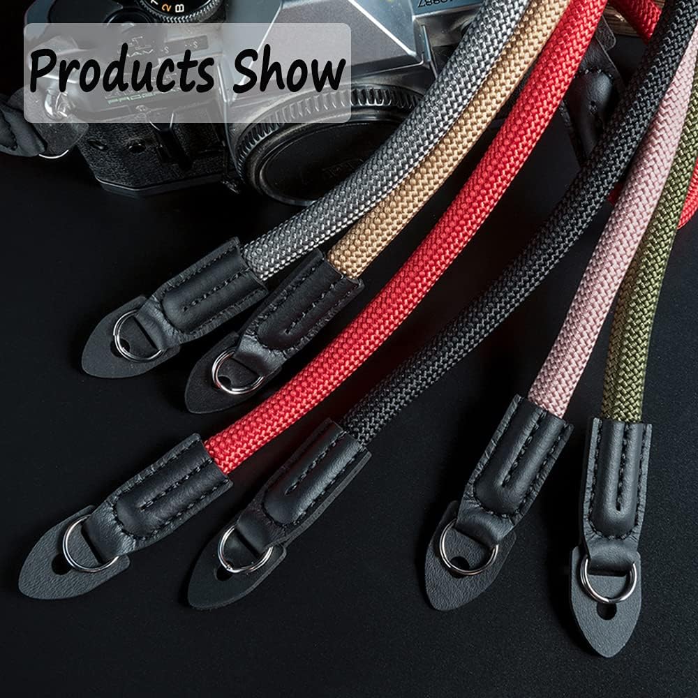 Eorefo 100cm Camera Strap Vintage Nylon Climbing Rope Camera Neck Shoulder Strap for Micro Single and DSLR Camera(Rose