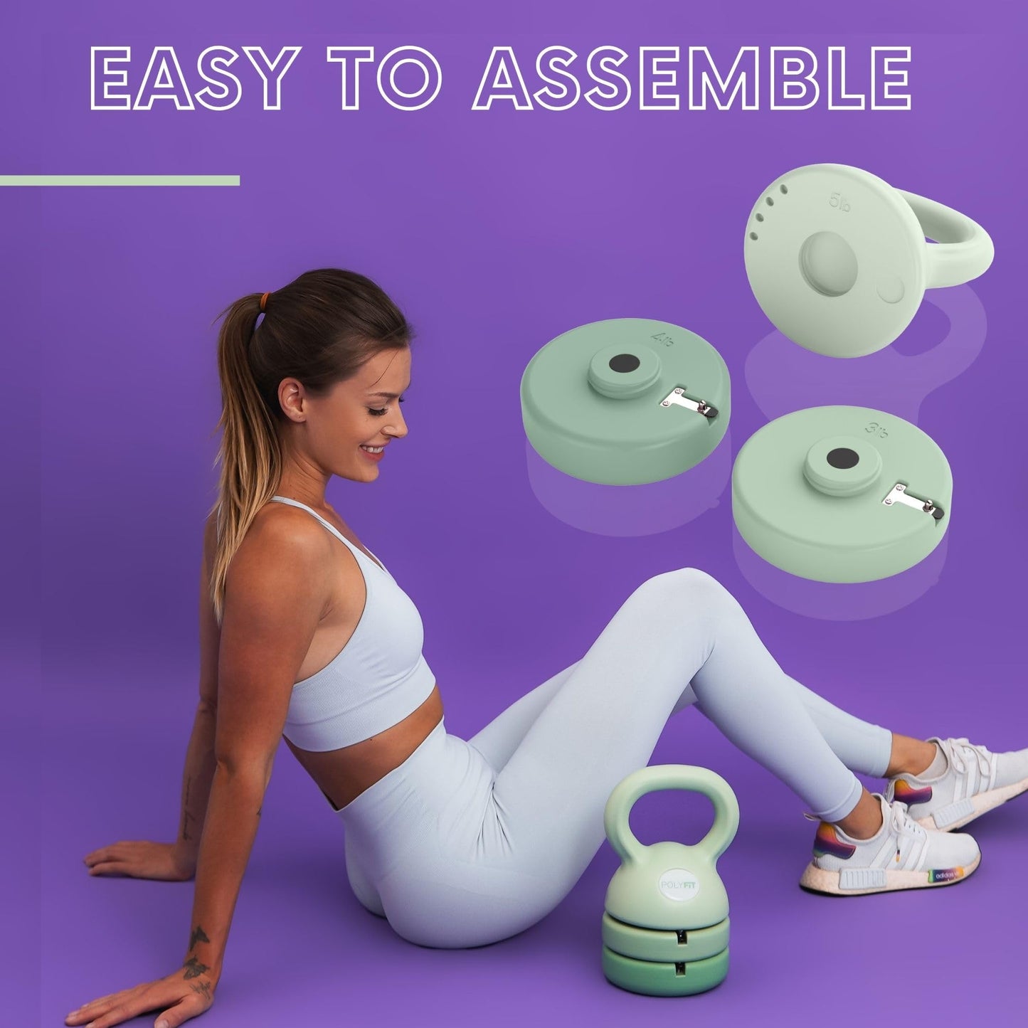 Polyfit Adjustable Kettlebell | 5 lb - 12 lb | Kettlebell Weights Set for Home Gym